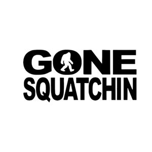 Black 6Wx3H Gone Squatching Premium permanent vinyl decal